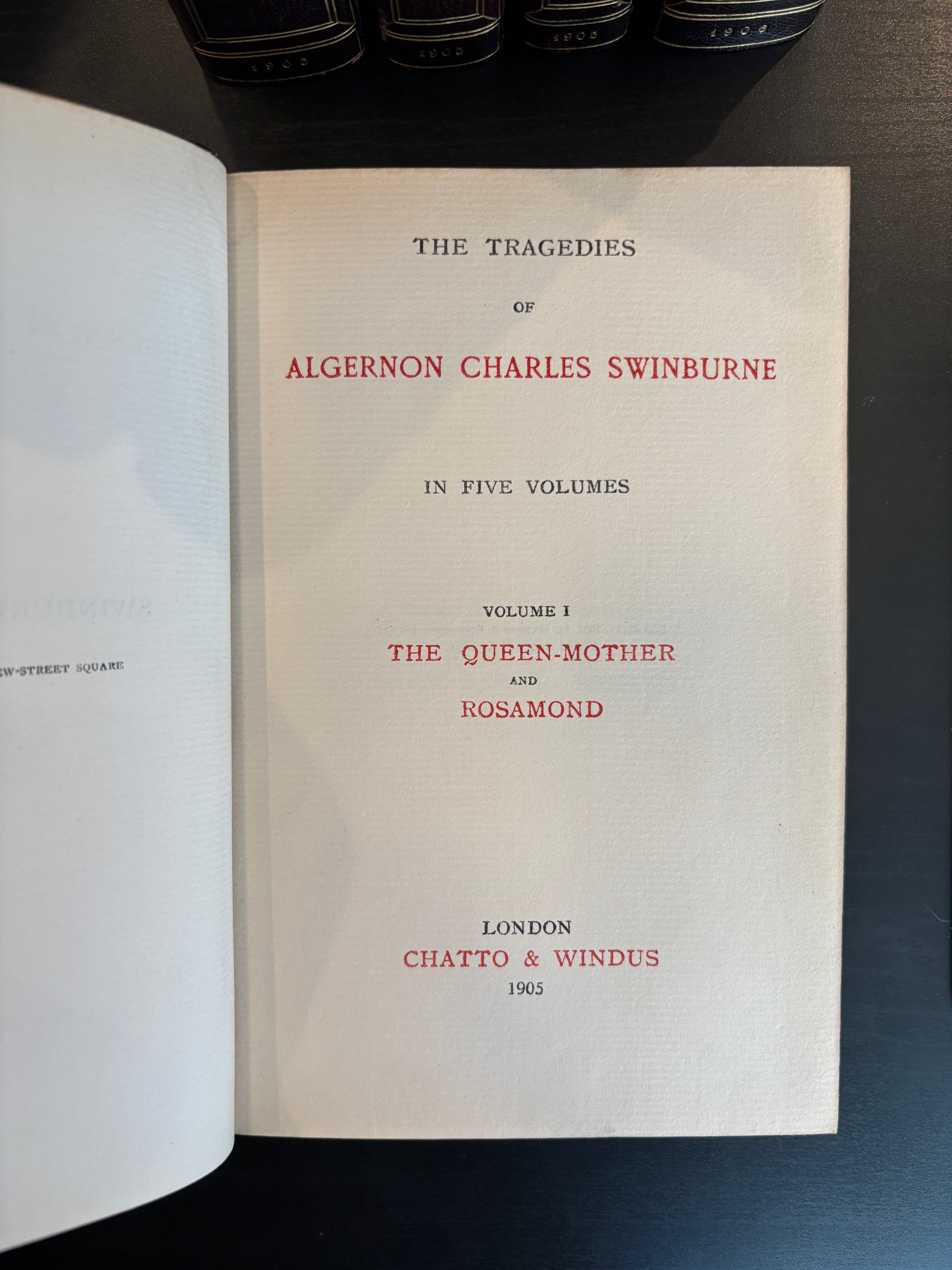 Swinburne Tragedies 5 Volumes