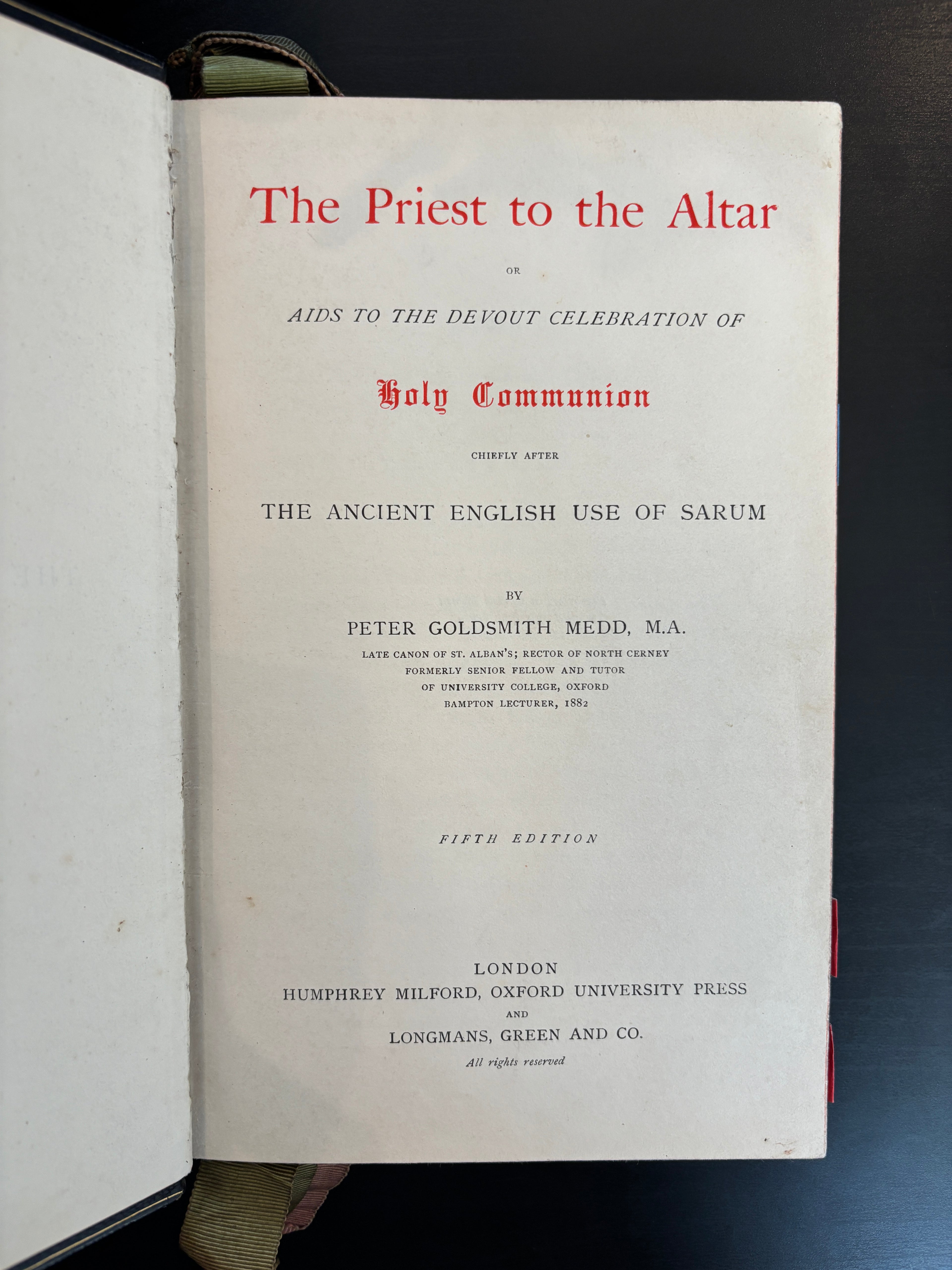 The Priest To The Altar - Unusual Fine Binding Sold