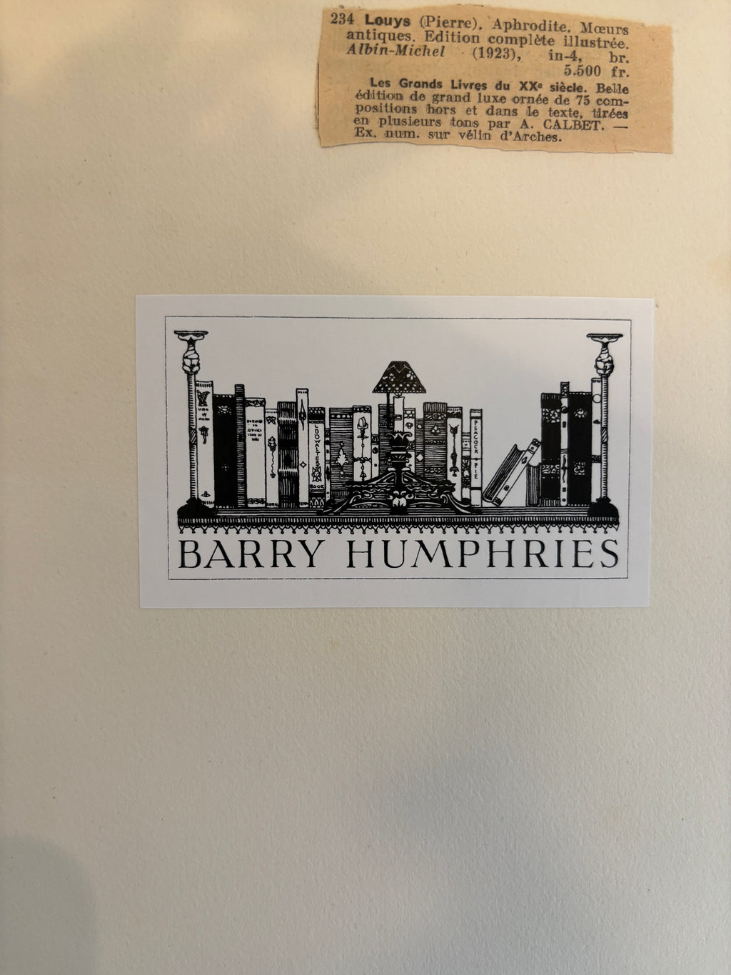 Ex Libris Barry Humphries