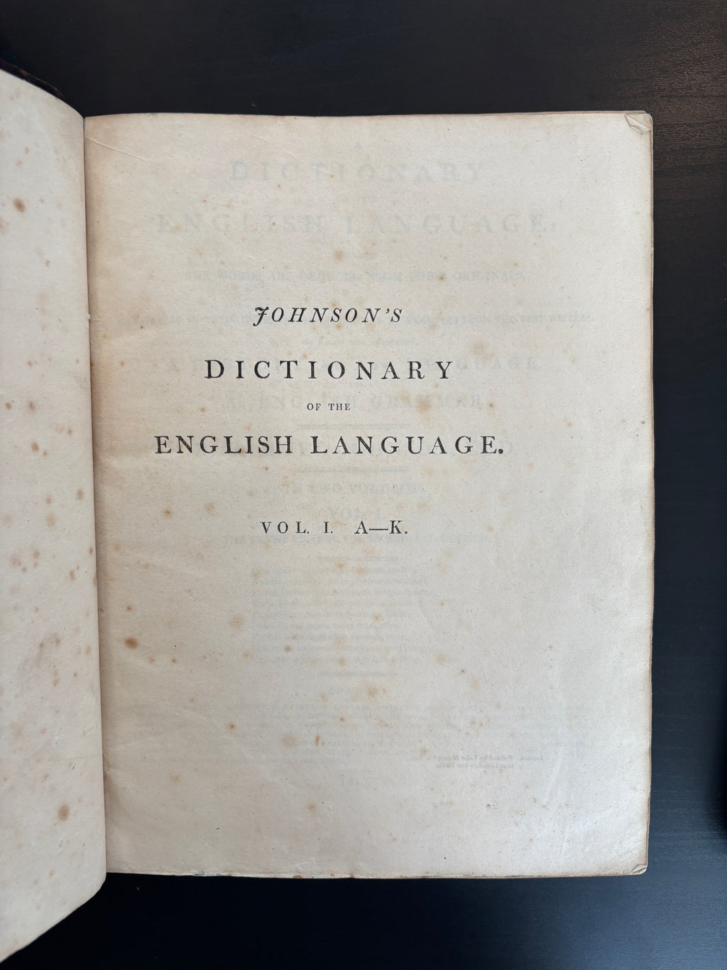 Samuel Johnson's Dictionary of the English Language 1810