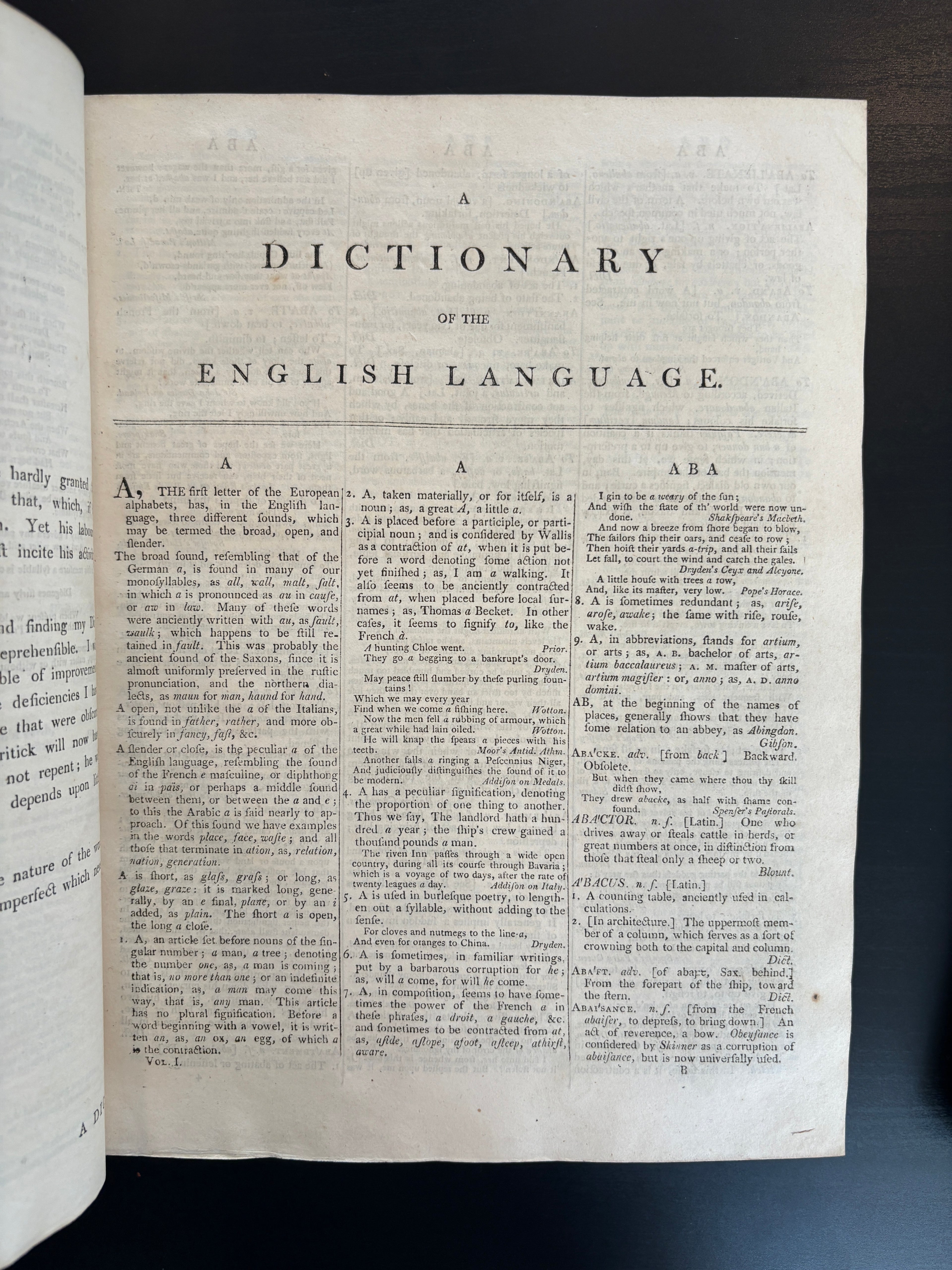 Samuel Johnson's Dictionary of the English Language 1810