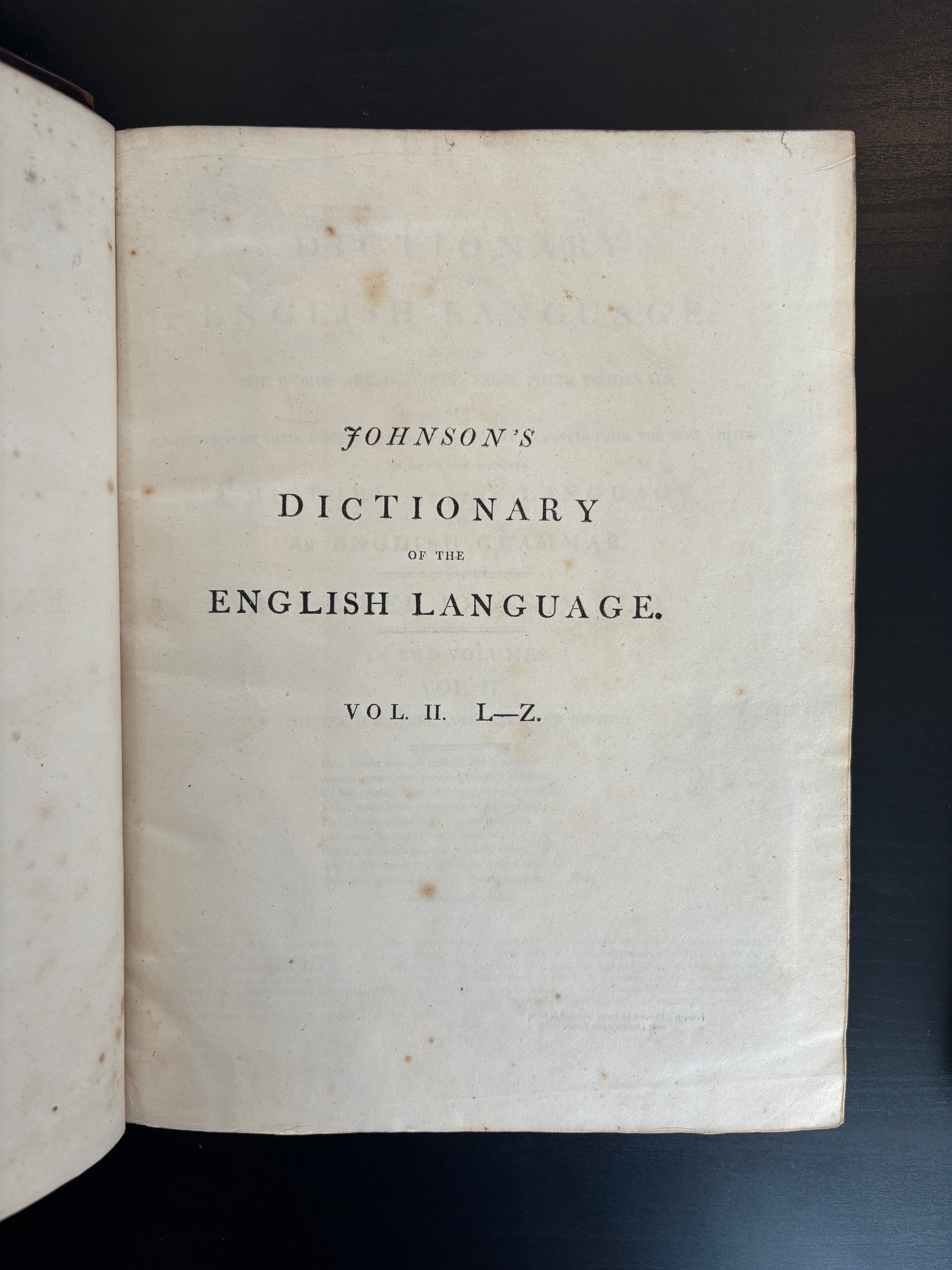Samuel Johnson's Dictionary of the English Language 1810