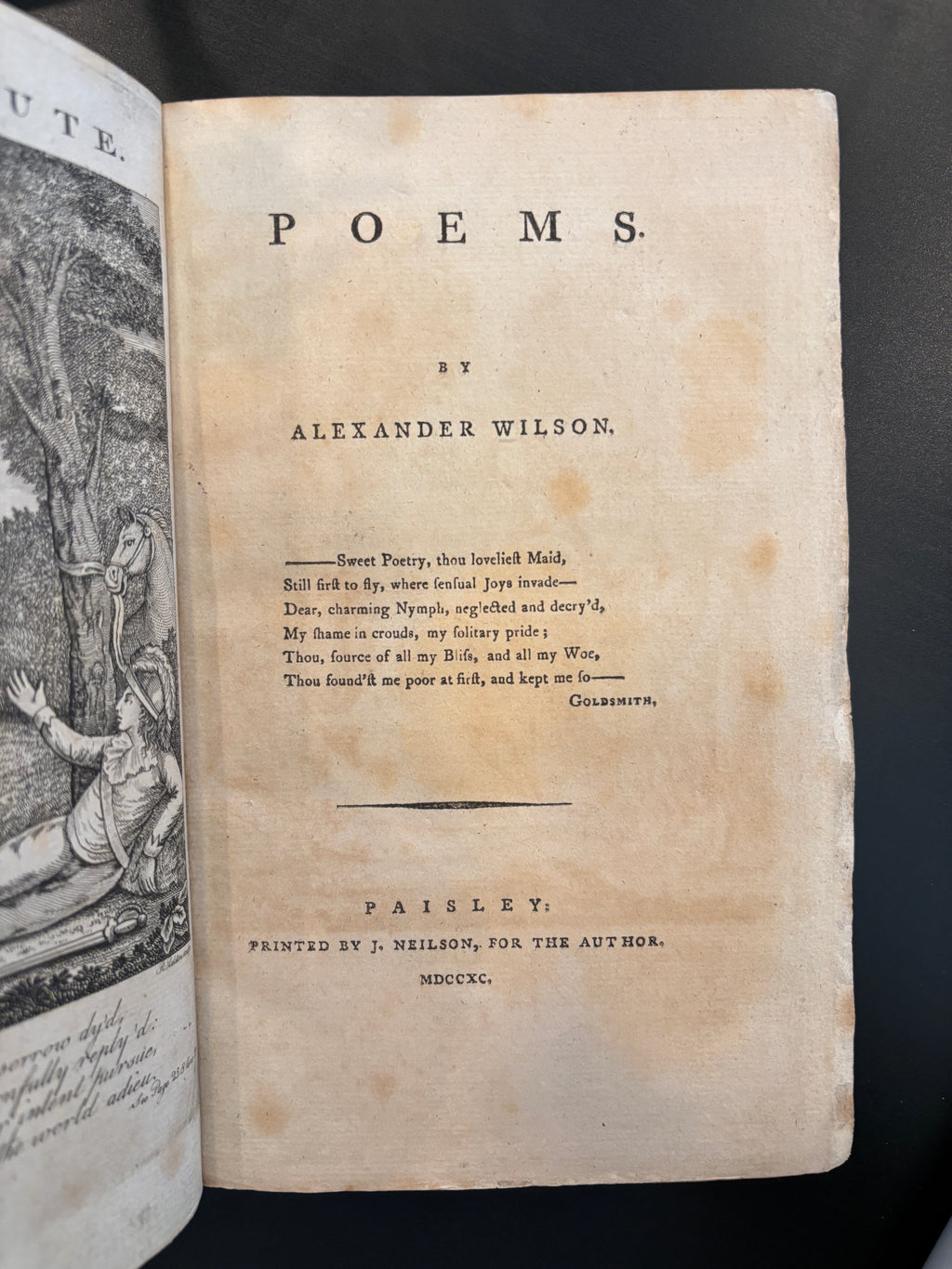 Wilson's Poems 1790 (Father of American Ornithology)