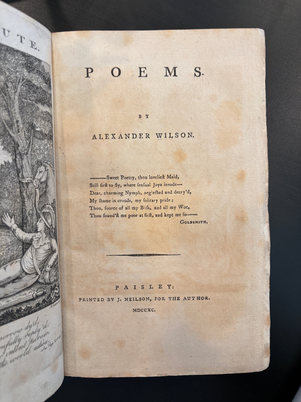 Wilson's Poems 1790 (Father of American Ornithology)